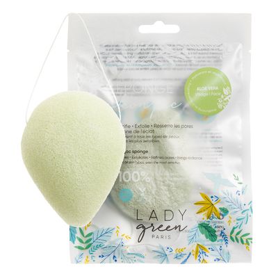 Eponge Konjac Visage - aloe vera de Lady Green sur Véganie