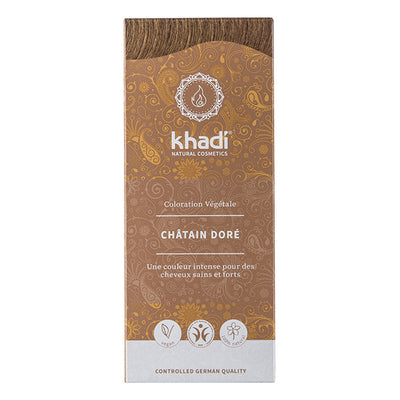 Soins Colorants Teinture aux plantes Châtain doré de Khadi sur Véganie
