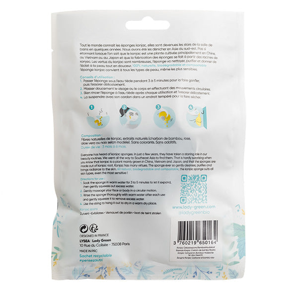 Konjac Face Sponge - Bamboo Charcoal
