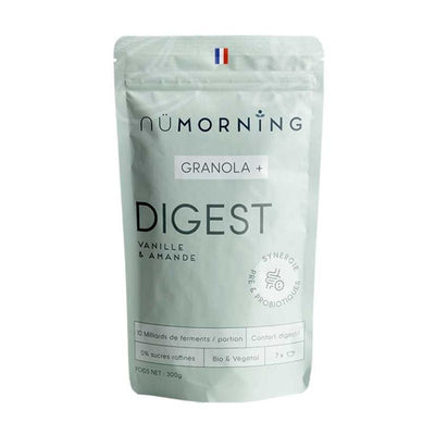 Granola DIGEST - Vanille, amande et pré & probiotiques de Nümorning sur Véganie