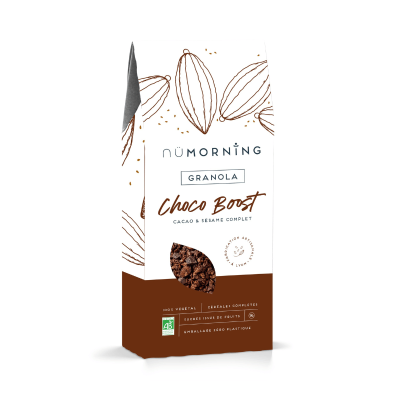 Granola Choco Boost de Nümorning sur Véganie