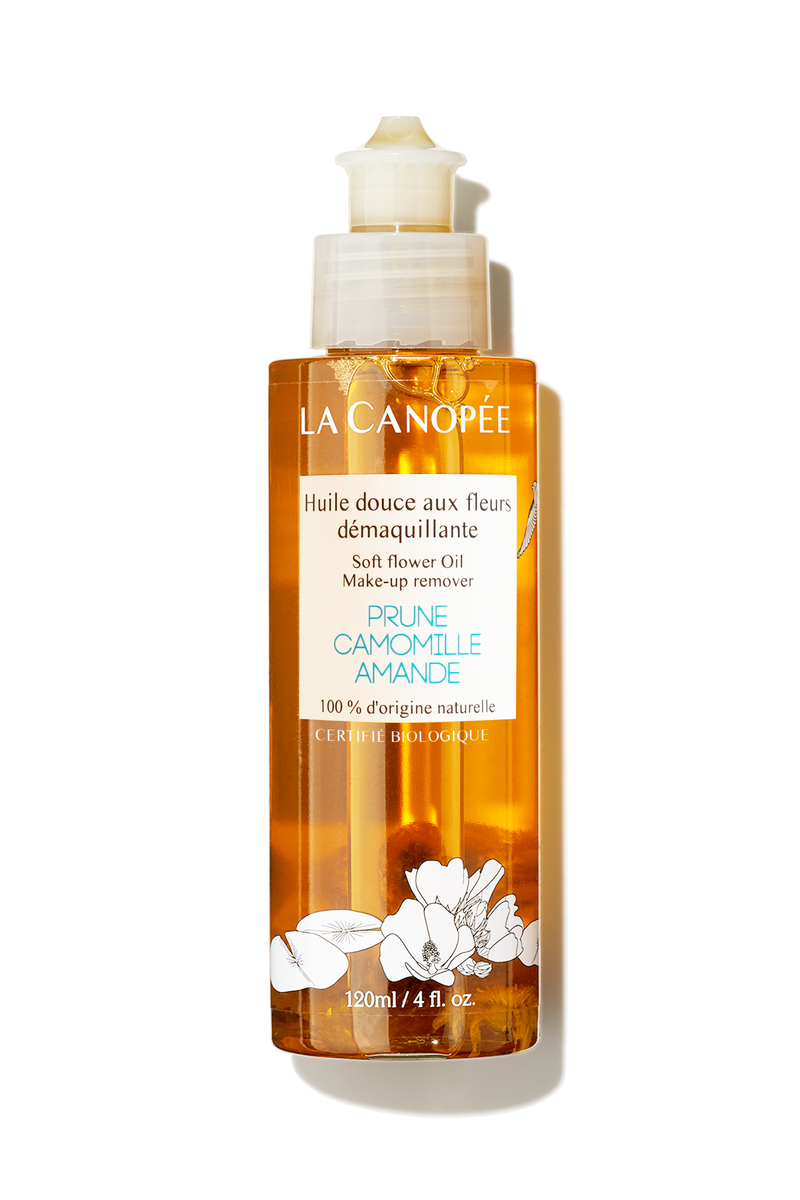 Gentle make-up remover oil with flowers