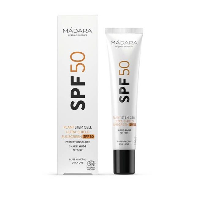 Organic tinted face sunscreen SPF50 - MADARA