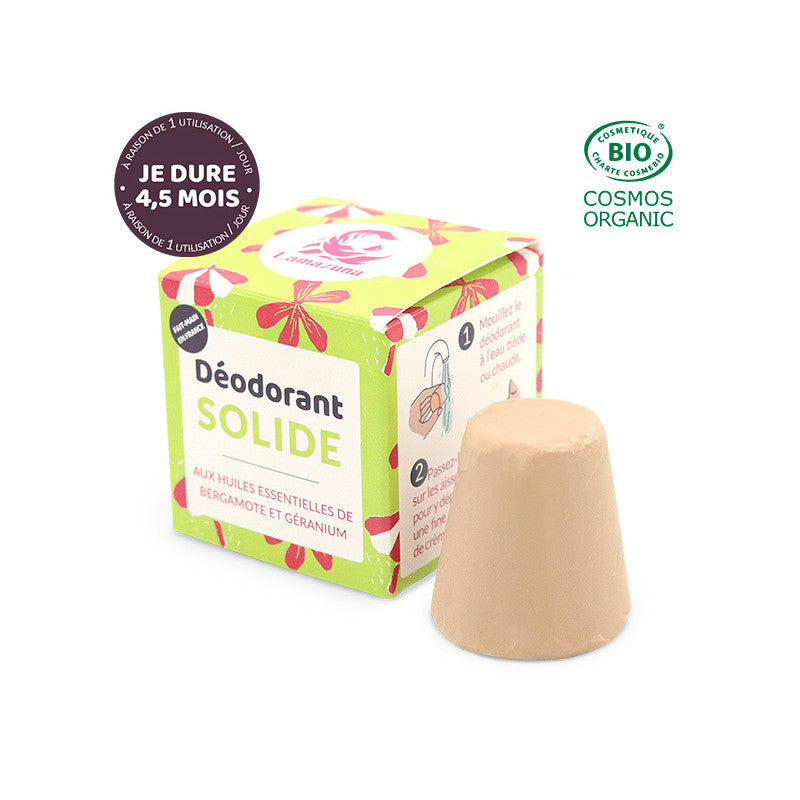 Solid deodorant - with Bergamot and Geranium